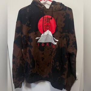 Bowery Supply Co Tokyo Brown Black Tie Dye Hoodie Sweatshirt Sz Large
